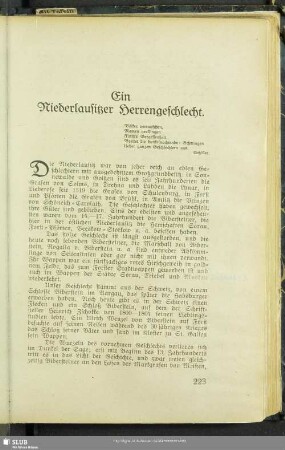 Ein Niederlausitzer Herrengeschlecht