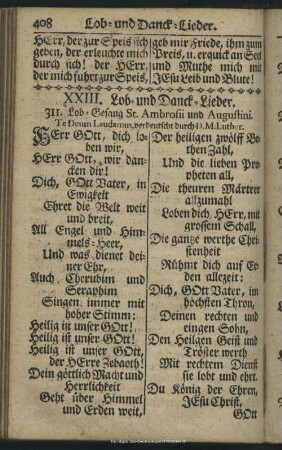XXIII. Lob- und Danck-Lieder