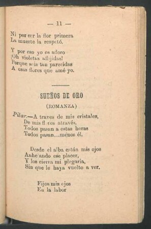 Sueños de oro : (Romanza)