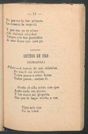Sueños de oro : (Romanza)