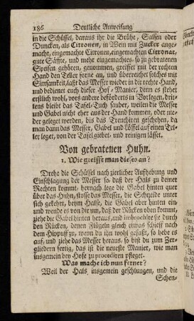 186-193, Von gebratenen Huhn. - III. Der Truth-Hahn, und Truth-Henne.
