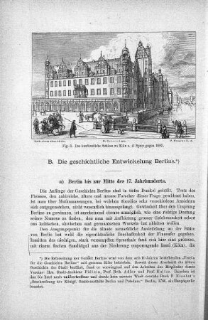 Fig. 3. Das kurfürstliche Schloss zu Köln a. d. Spree gegen 1685