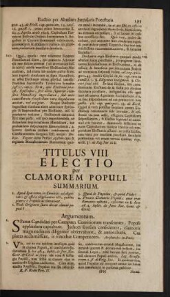 Titulus VIII. Electio per Clamorem Populi