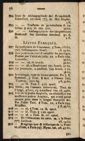 56-70, Livres Francois.