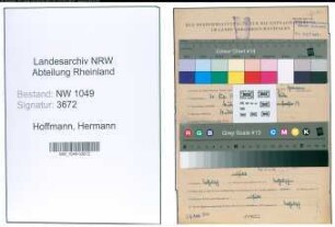 Entnazifizierung Hermann Hoffmann , geb. 20.07.1899 (Kaufmann)