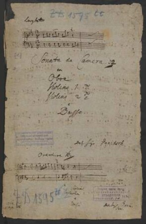 [Sammelhandschrift] 2 Instrumentalstücke