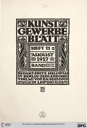 Heft 11 (August 1917)