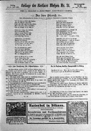 Beilage der Berliner Wespen Nr. 31