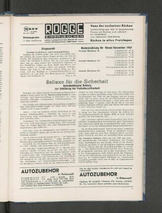 Rentenzahlung für Monat November 1967