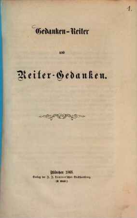 Gedanken-Reiter und Reiter-Gedanken