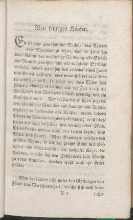 Von feurigen Köpfen.