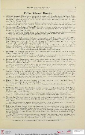 Frühe Wiener Drucke (Nr. 28-39)