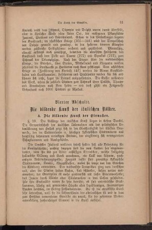 Vierter Abschnitt. Die bildende Kunst der italischen Völker.