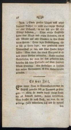 Es war Zeit.