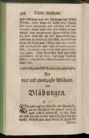 Der vier und zwanzigste Abschnitt. von Blähungen
