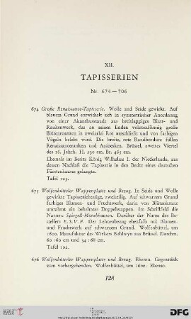 Tapisserien (Nr. 674-706)