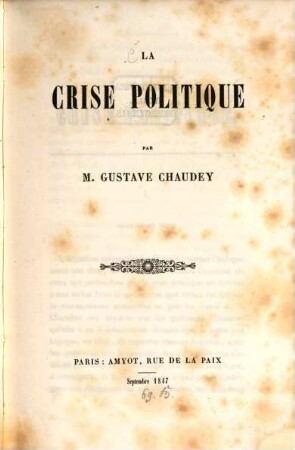 La crise politique