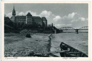 Torgau. Schloss Hartenfels mit Elbbrücke