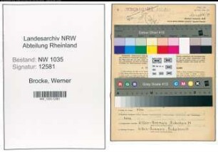 Entnazifizierung Werner Brocke , geb. 27.02.1922 (Kaufmaennischer Angestellter)