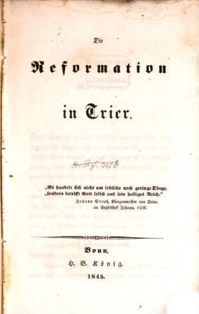 Die Reformation in Trier
