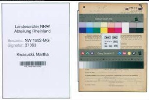 Entnazifizierung Martha Kwasucki , geb. 16.04.1896 (Putzfrau)