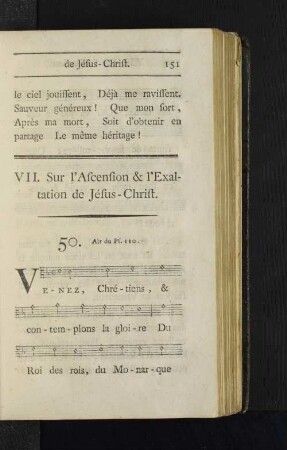 VII. Sur l'Ascension & l'Exaltation de Jésus-Christ.