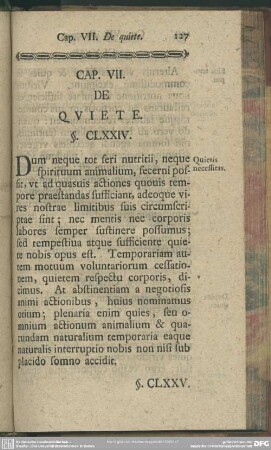 Cap. VII. De Quiete