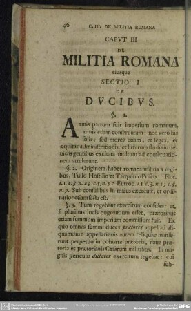 Caput III De Militia Romana