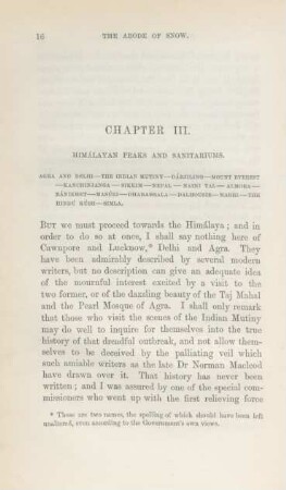 Chapter III. Himálayan peaks and sanitariums