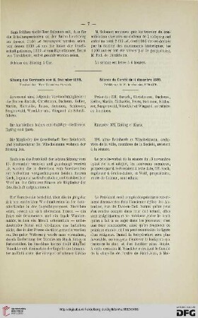 Sitzung des Vorstands vom 11. Dezember 1889 / Séance du Comité du 11 décembre 1889