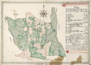 Plan und Ausmessung des Bahns der Gemeind Niderhof