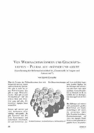 Von Weihnachtsmännern und Geschäftsleuten - Plural auf -männer und -leute (Kurzfassung der Informationseinheit in „Grammatik in Fragen und Antworten“)