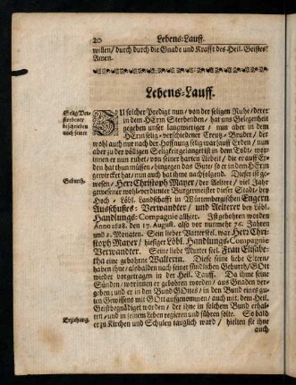 20-27, Lebens-Lauff.