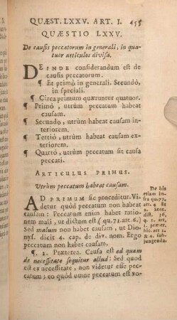 Quaestio LXXV. De causis peccatorum in generali, in quatuor articulos divisa.