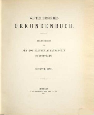 Wirtembergisches Urkundenbuch, 6. 1261 - 1268