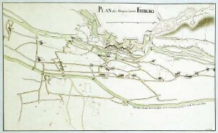 WHK 22 Österreichischer Sukzessionskrieg 1740-1748 bis zum Aachener Frieden: Plan der Belagerung von Freiburg, 1744