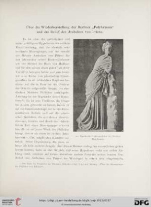 16: Über die Wiederherstellung der Berliner "Polyhymnia" und das Relief des Archelaos von Priene