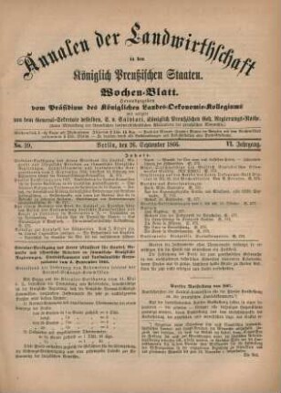 No. 39. Berlin, den 26. September 1866. VI. Jahrgang.