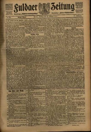 Erste Ausgabe vom Montag, den 10. Oktober 1910.