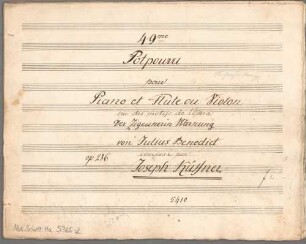 Potpourris, Flöte (Violine), Klavier, op. 286, HenK 286. - BSB Mus.Schott.Ha 5365-2