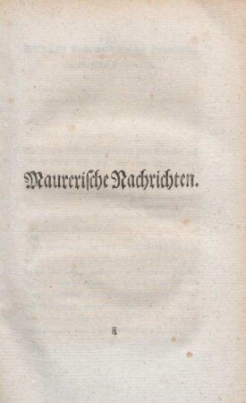 Maurerische Nachrichten