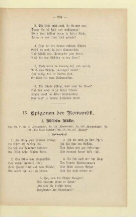 IX. Epigonen der Romantik