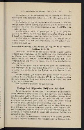 93-94, Vorlage das Allgemeine Präsidium betreffend