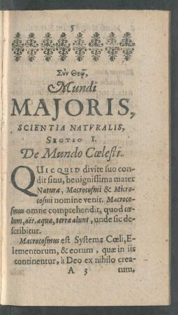 Mundi Majoris, Scientia Natvralis