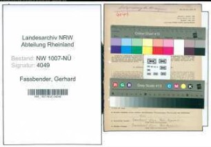 Entnazifizierung Gerhard Fassbender , geb. 28.05.1878 (Arbeiter)