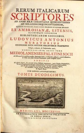 Rerum italicarum Scriptores. 12