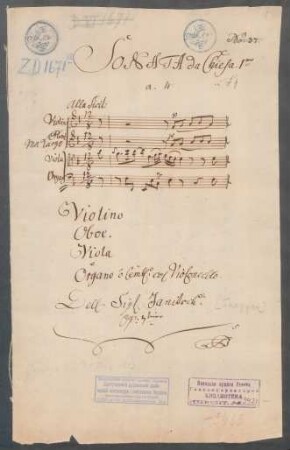 Violoncello e Cembalo o Organo