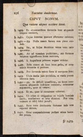 256-273, Caput Nonum. Qua ratione aliquos occidere liceat.