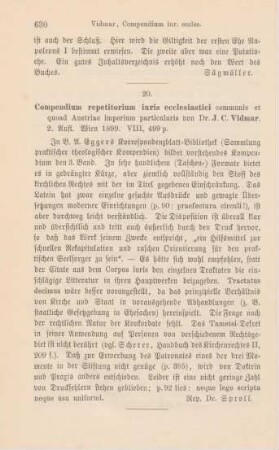 630 [Rezension] Compendium repetitorium theologiae dogmaticae; 2. Aufl.