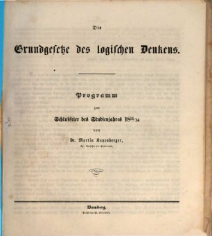 Die Grundgesetze des logischen Denkens